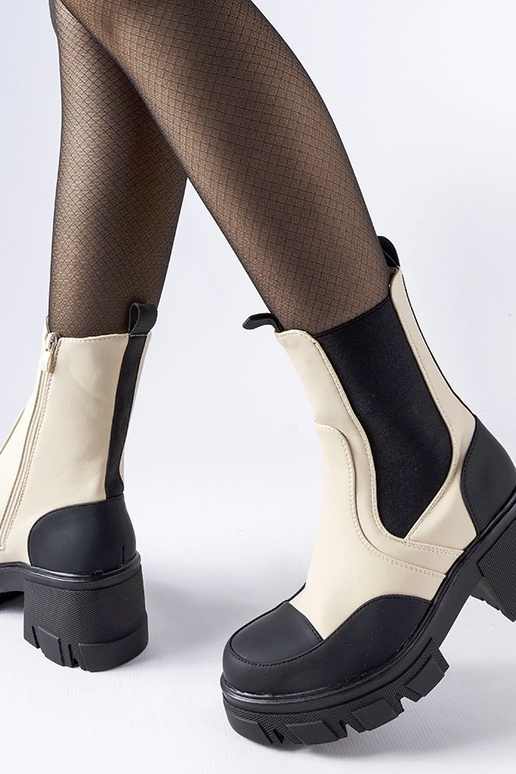 Bottines à enfiler Mafalda beiges et...