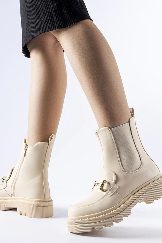 Bottines beiges avec protection...