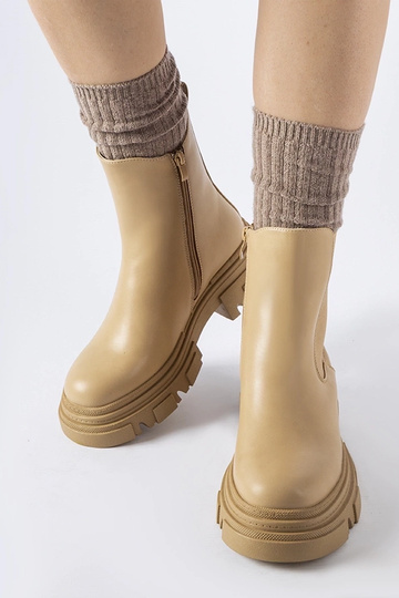 Bottines beiges avec insert en caoutchouc D'Isola