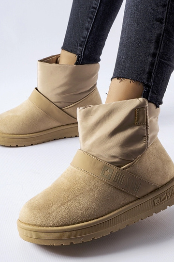 Bottines sable-noires en suède synthétique, "Big Star MM274322"