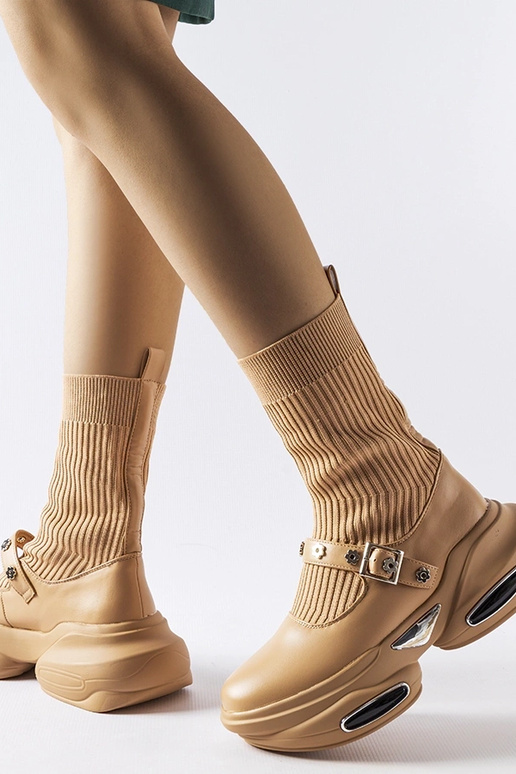 Bottines chaussettes beiges Ivana Bottines chaussettes beiges Ivana