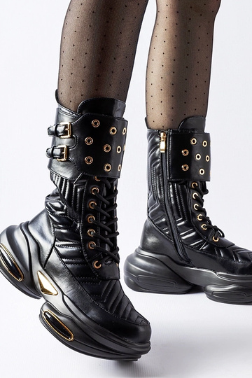 Bottines noires avec motif...