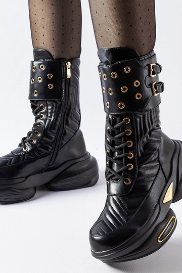 Bottines noires avec motif... 2