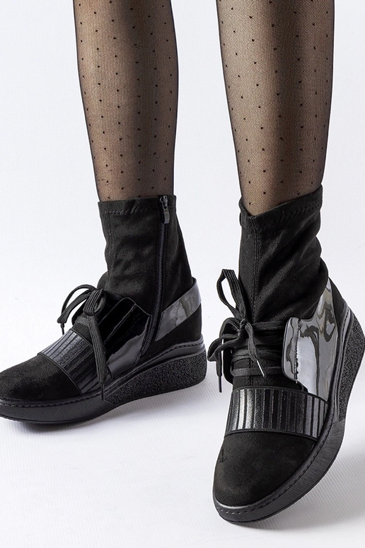 Bottines compensées noires Spoleto