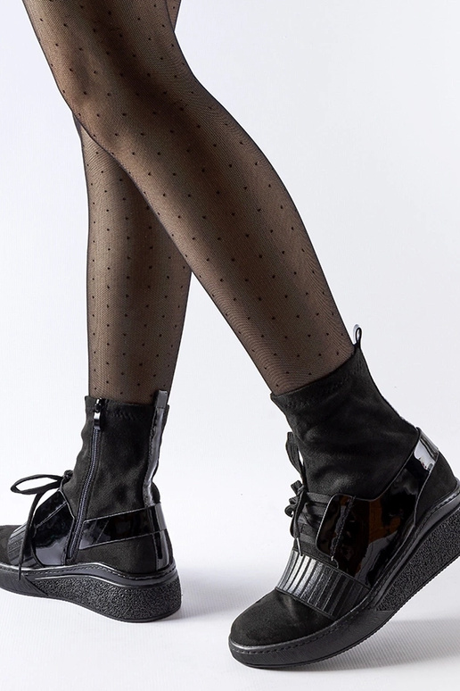 Bottines compensées noires Spoleto