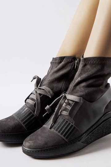 Bottines Spoleto grises à talon compensé 2