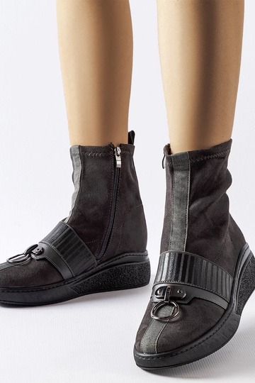 Bottines-socquettes grises à plateforme, « Colonnata »