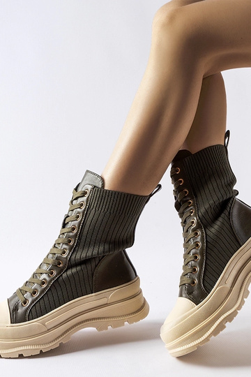 Bottines vert foncé semelle... 2