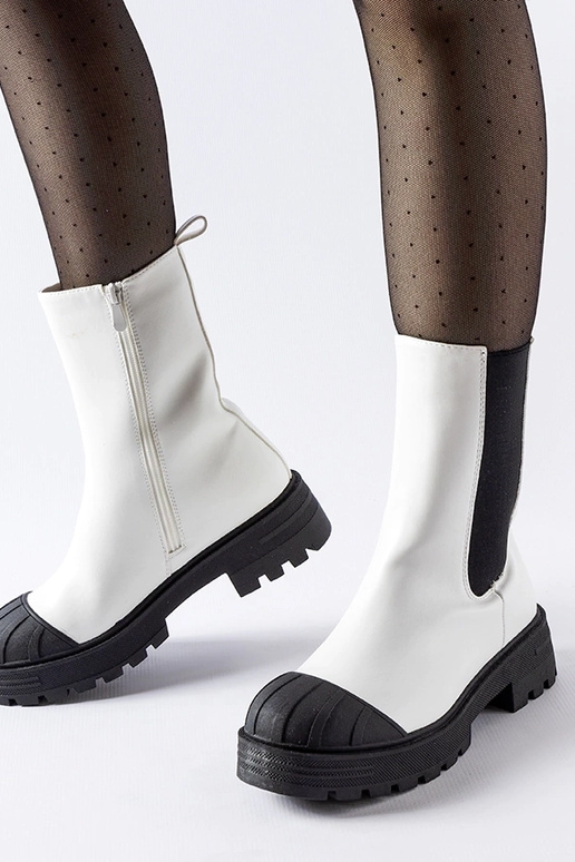 Bottines d'hiver classiques blanches,...