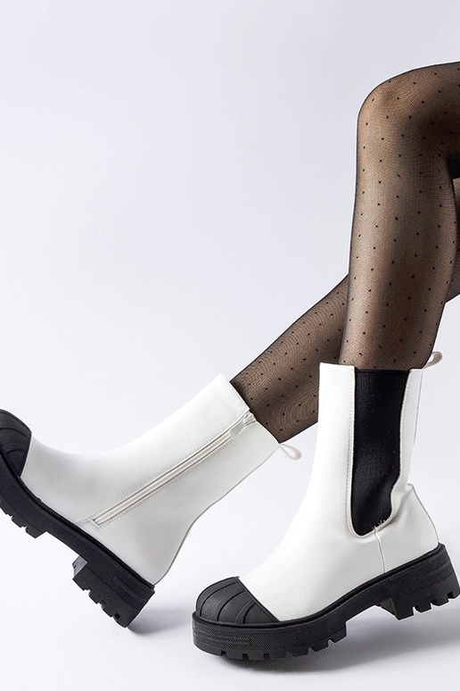 Bottines d'hiver classiques blanches,...