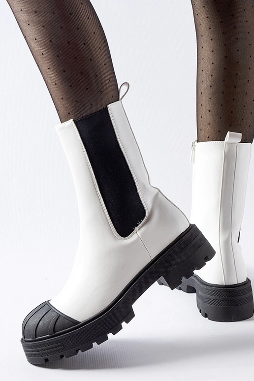 Bottines d'hiver classiques blanches,...