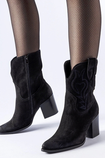 Bottes en daim noires de style cowboy, Karino 2