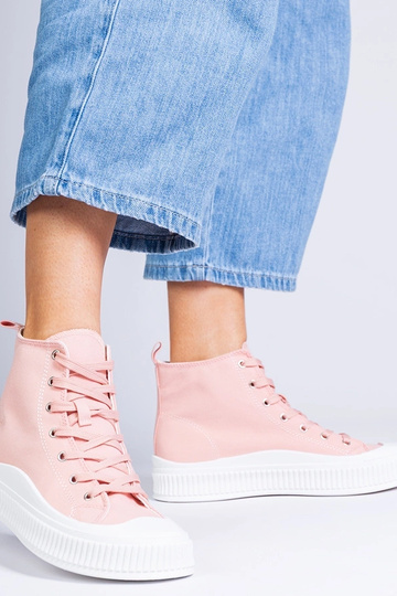 Bottines hautes roses sur plateforme, „Guerrino"