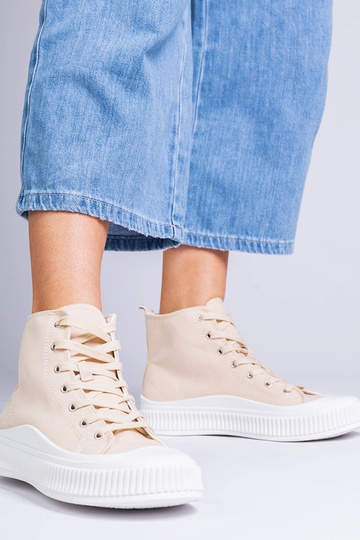 Bottines couleur sable sur plateforme, „Guerrino"