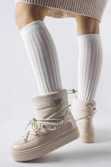 Bottes de neige isolées beiges avec bande élastique Oslavia