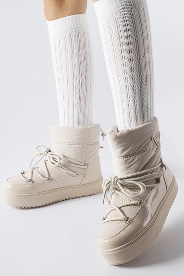 Bottes de neige isolées beiges avec bande élastique Oslavia 2