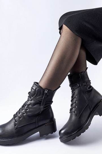 Bottines noires à fermeture éclair décorative Emarese