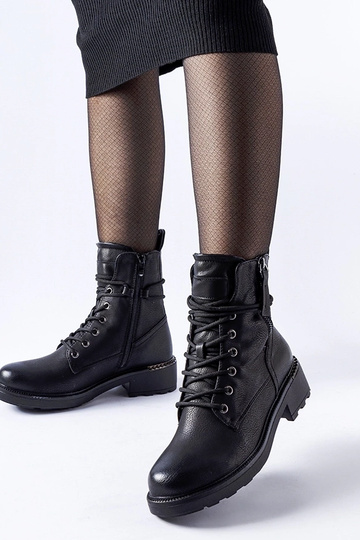 Bottines noires à fermeture éclair décorative Emarese 2