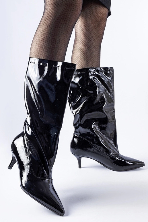 Bottes noires à talons bas Clinton