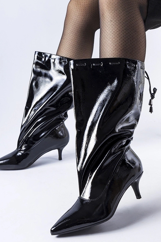 Bottes noires à talons bas Clinton