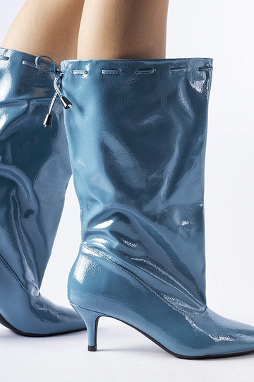 Bottes à talons bas bleues Clinton 2