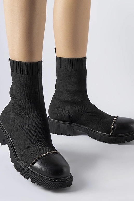 Bottines à strass Black Vail