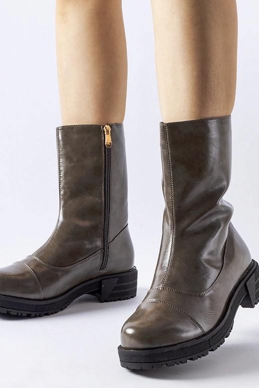 Bottines gris foncé rembourrées...