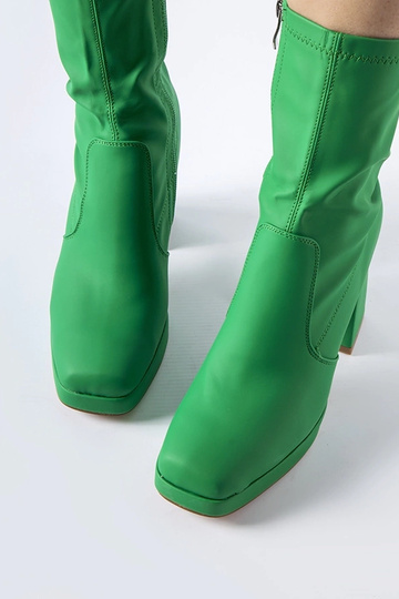 Bottines à talons hauts vertes mates Isauro 2