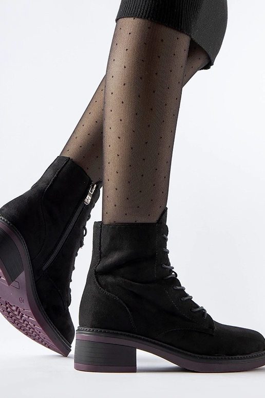 Bottines classiques noires à semelle...