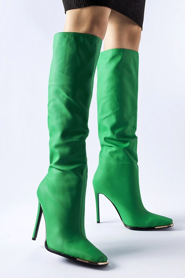 Ensemble de bottes à talons hauts vertes