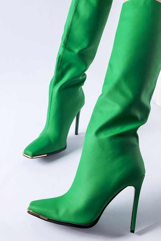 Ensemble de bottes à talons hauts vertes