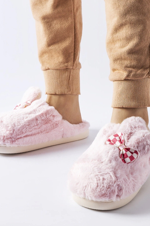 Chaussons femme isolants roses avec...