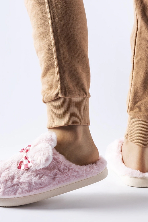 Chaussons femme isolants roses avec...