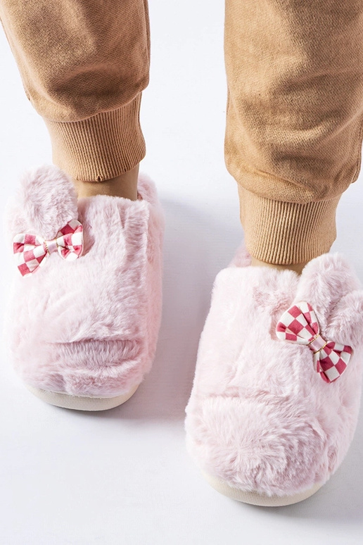 Chaussons femme isolants roses avec...