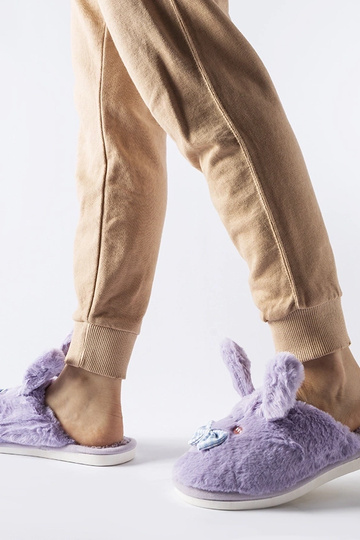 Chaussons violets avec oreilles et noeud Bruna 2