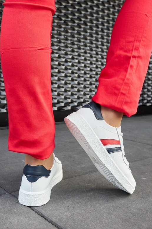 Baskets à lacets en cuir blanc Camilla