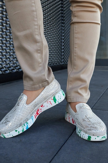 Chaussures beiges à semelle compensée colorée Santina 2