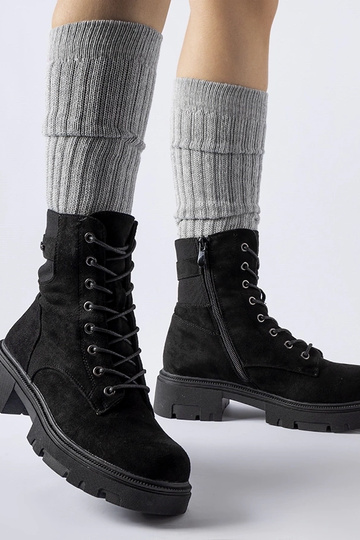 Bottes noires légèrement isolées en daim artificiel Cunha