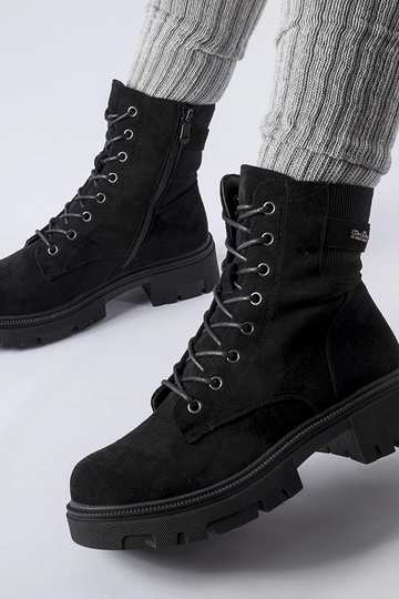 Bottes noires légèrement isolées en daim artificiel Cunha 2