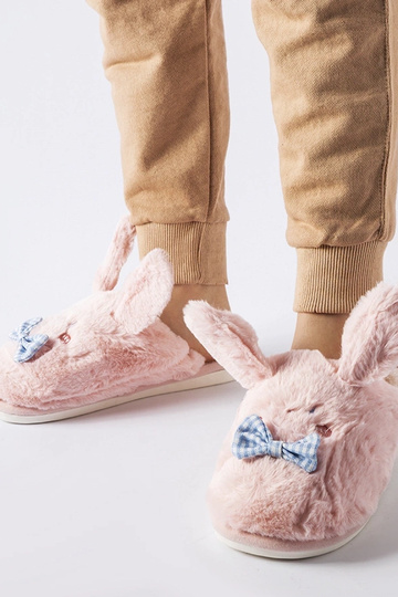 Chaussons roses avec oreilles et noeud de Bruno 2