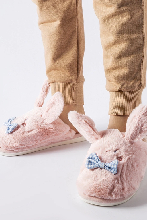 Chaussons roses avec oreilles et...