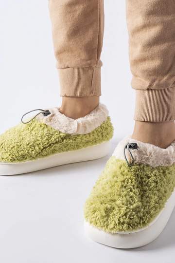 Chaussons chauds verts à...