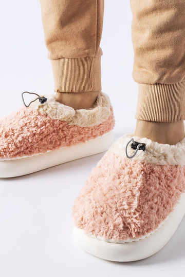 Chaussons chauds roses à talon fermé Aurelio