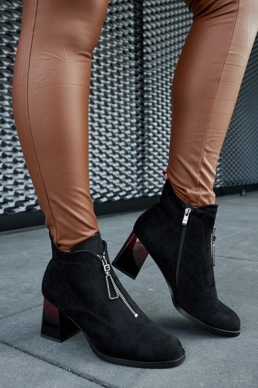 Bottines en cuir verni noir de Gianleone