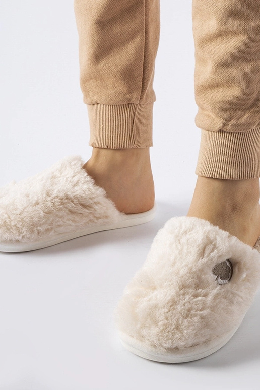 Chaussons chauds beiges avec patch...