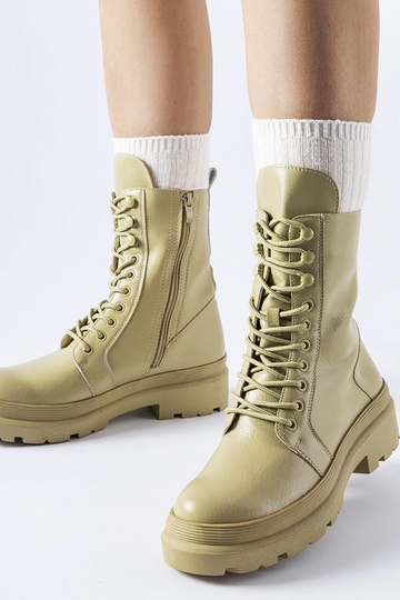 Bottes plates vertes avec...