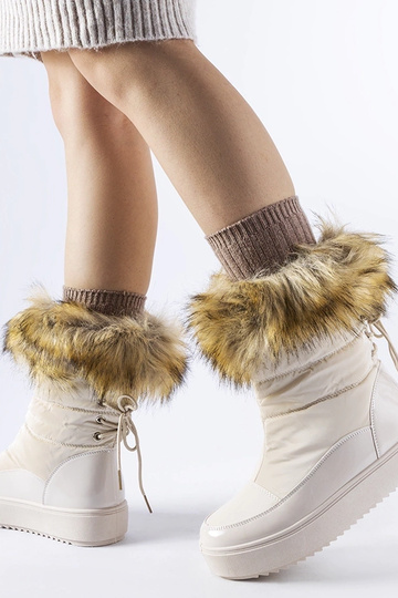 Bottes de neige beiges avec...