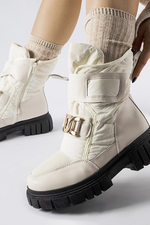 Bottes de neige beiges avec boucle...