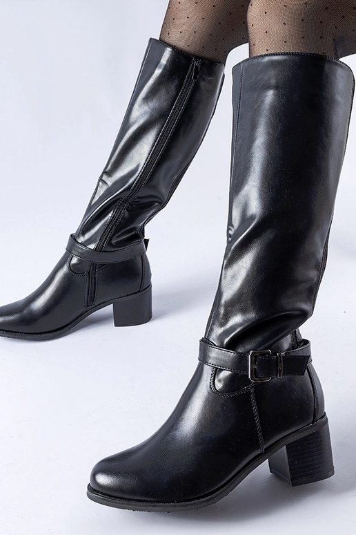 Bottes noires à boucle décorative Ernest Bottes noires à boucle décorative Ernest