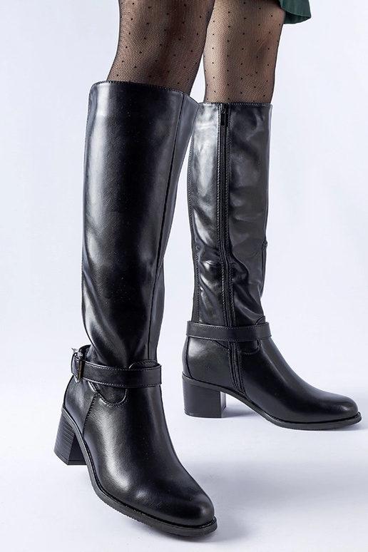 Bottes noires à boucle décorative Ernest Bottes noires à boucle décorative Ernest